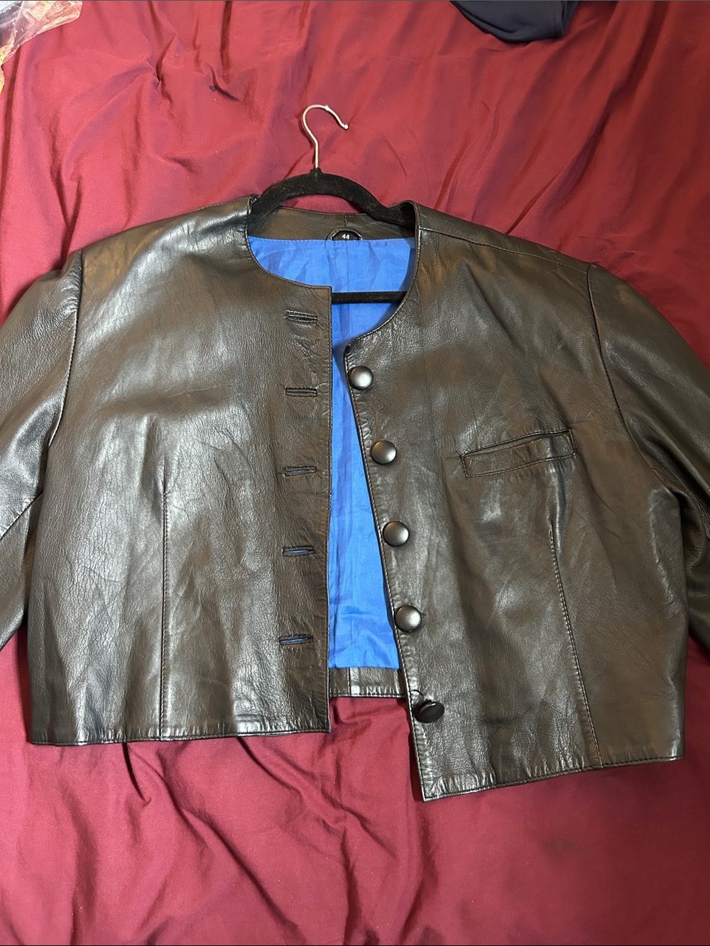 Beautiful vintage leather bomber jacket